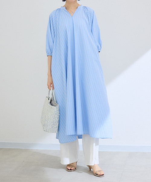 KATHARINE ROSS(キャサリンロス)の「【PILLINI/ピリーニ】スキッパーストライプワンピース(ワンピース・レディース・ブラック/ライトブルー/キャメル・FREE)」の18枚目の写真