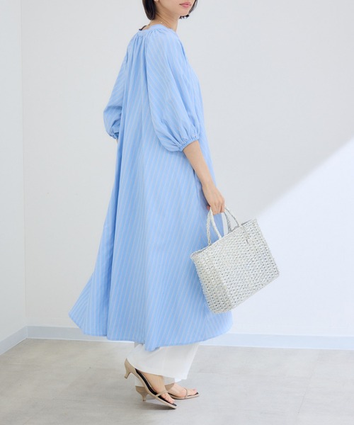 KATHARINE ROSS(キャサリンロス)の「【PILLINI/ピリーニ】スキッパーストライプワンピース(ワンピース・レディース・ブラック/ライトブルー/キャメル・FREE)」の16枚目の写真