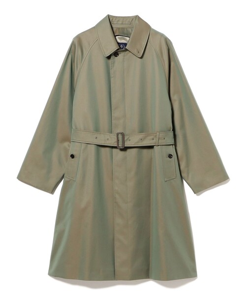 BEAMS F(ビームスエフ)の「コットンシルク ギャバジン ベルテッド バルカラーコート(その他アウター・メンズ・オリーブ・42/40/38/36)」の2枚目の写真