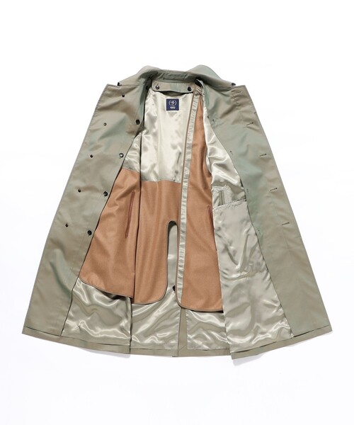 BEAMS F(ビームスエフ)の「コットンシルク ギャバジン ベルテッド バルカラーコート(その他アウター・メンズ・オリーブ・42/40/38/36)」の6枚目の写真