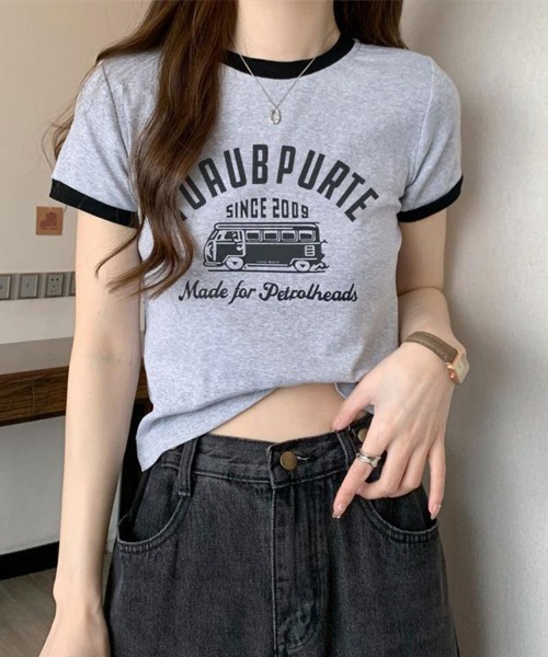 SallyLunn(サリーラン)の「レトロロゴリンガーコンパクトT(Tシャツ/カットソー・レディース・ベージュ/ブラック/グレー/ホワイト/ブラウン・LARGE/MEDIUM)」の4枚目の写真