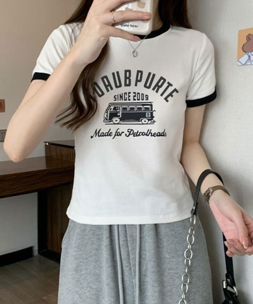 SallyLunn(サリーラン)の「レトロロゴリンガーコンパクトT(Tシャツ/カットソー・レディース・ベージュ/ブラック/グレー/ホワイト/ブラウン・LARGE/MEDIUM)」の8枚目の写真