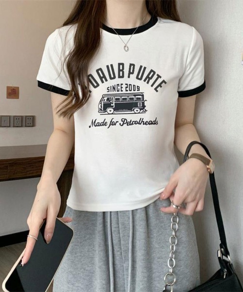 SallyLunn(サリーラン)の「レトロロゴリンガーコンパクトT(Tシャツ/カットソー・レディース・ベージュ/ブラック/グレー/ホワイト/ブラウン・LARGE/MEDIUM)」の7枚目の写真