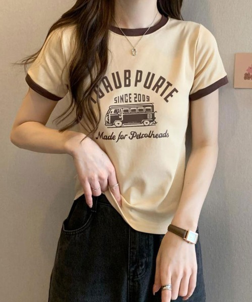 SallyLunn(サリーラン)の「レトロロゴリンガーコンパクトT(Tシャツ/カットソー・レディース・ベージュ/ブラック/グレー/ホワイト/ブラウン・LARGE/MEDIUM)」の20枚目の写真