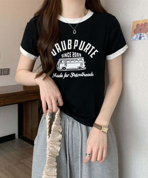 SallyLunn(サリーラン)の「レトロロゴリンガーコンパクトT(Tシャツ/カットソー・レディース・ベージュ/ブラック/グレー/ホワイト/ブラウン・LARGE/MEDIUM)」の10枚目の写真