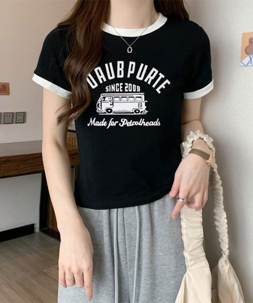 SallyLunn(サリーラン)の「レトロロゴリンガーコンパクトT(Tシャツ/カットソー・レディース・ベージュ/ブラック/グレー/ホワイト/ブラウン・LARGE/MEDIUM)」の9枚目の写真