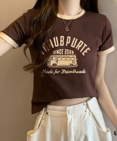 SallyLunn(サリーラン)の「レトロロゴリンガーコンパクトT(Tシャツ/カットソー・レディース・ベージュ/ブラック/グレー/ホワイト/ブラウン・LARGE/MEDIUM)」の14枚目の写真