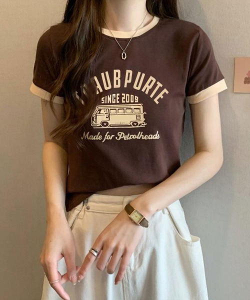 SallyLunn(サリーラン)の「レトロロゴリンガーコンパクトT(Tシャツ/カットソー・レディース・ベージュ/ブラック/グレー/ホワイト/ブラウン・LARGE/MEDIUM)」の15枚目の写真