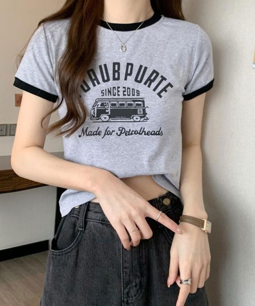 SallyLunn(サリーラン)の「レトロロゴリンガーコンパクトT(Tシャツ/カットソー・レディース・ベージュ/ブラック/グレー/ホワイト/ブラウン・LARGE/MEDIUM)」の12枚目の写真