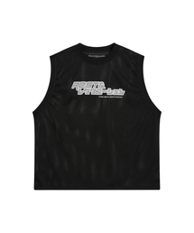 ANIME LOGO MESH VEST - BLACK