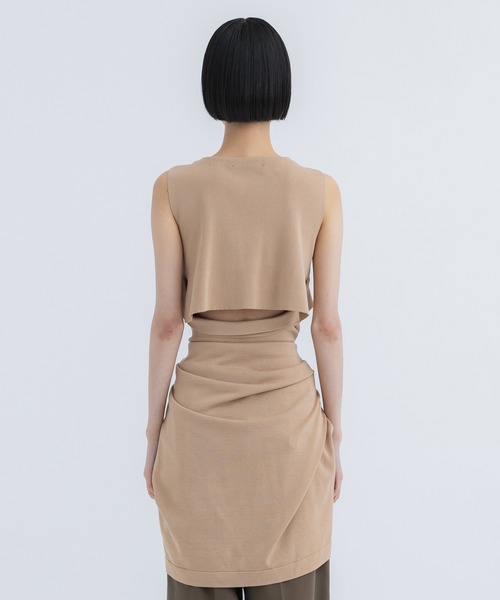 TAN（タン）の「[TAN/タン]TIED LAYERING TOPS（その他トップス・レディース・ベージュ/ブルー・FREE）」の7枚目の写真