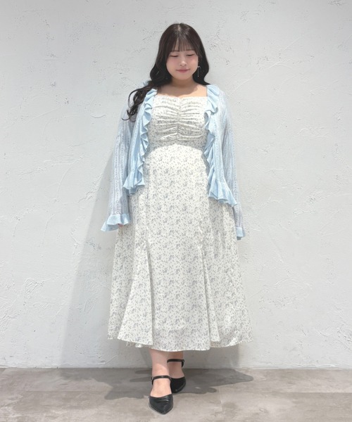Louiosy(ルオシー)の「【Louiosy】【大きいサイズ】透かし編みフリルカーディガン+キャミセット(カーディガン/ボレロ・レディース・イエロー/レッド/ライトブルー・4L/3L/X-LARGE)」の17枚目の写真
