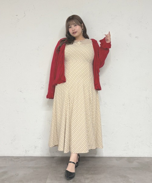 Louiosy(ルオシー)の「【Louiosy】【大きいサイズ】透かし編みフリルカーディガン+キャミセット(カーディガン/ボレロ・レディース・イエロー/レッド/ライトブルー・4L/3L/X-LARGE)」の11枚目の写真