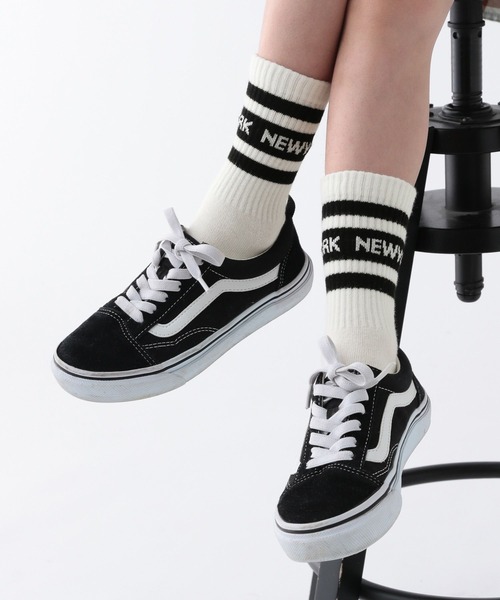 BAYFLOW（ベイフロー）の「[コーディネートのポイントに♪]ラインロゴソックス(KIDS)（ソックス/靴下・キッズ・ブラック/ブルー/レッド・L/M）」の15枚目の写真