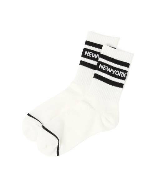BAYFLOW（ベイフロー）の「[コーディネートのポイントに♪]ラインロゴソックス(KIDS)（ソックス/靴下・キッズ・ブラック/ブルー/レッド・L/M）」の12枚目の写真