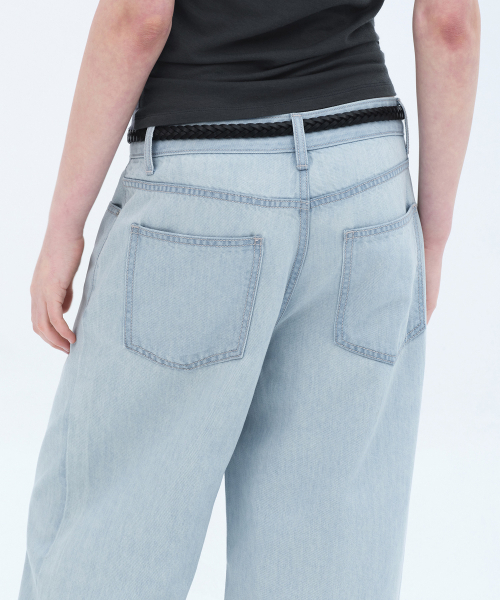MUSINSA STANDARD WOMAN（ムシンサスタンダードウーマン）の「ウィメンズテンセルワイドデニムパンツ[アイスインディゴ]（デニムパンツ・レディース・その他・24/25/26/27/28/29/30）」の8枚目の写真
