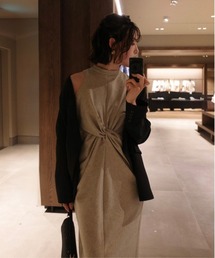 Jacquard cami drape dress（ドレス）｜LE'RURE（リルアー）の