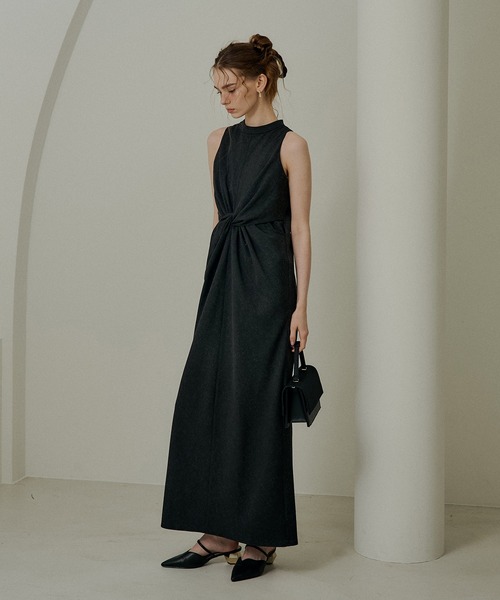 LE'RURE(リルアー)の「Knot design melange dress(ドレス・レディース・グレー/ブラック/ベージュ・SMALL/MEDIUM/TALL)」の18枚目の写真