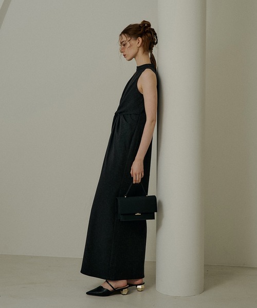 LE'RURE(リルアー)の「Knot design melange dress(ドレス・レディース・グレー/ブラック/ベージュ・SMALL/MEDIUM/TALL)」の16枚目の写真