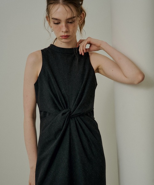 LE'RURE(リルアー)の「Knot design melange dress(ドレス・レディース・グレー/ブラック/ベージュ・SMALL/MEDIUM/TALL)」の21枚目の写真
