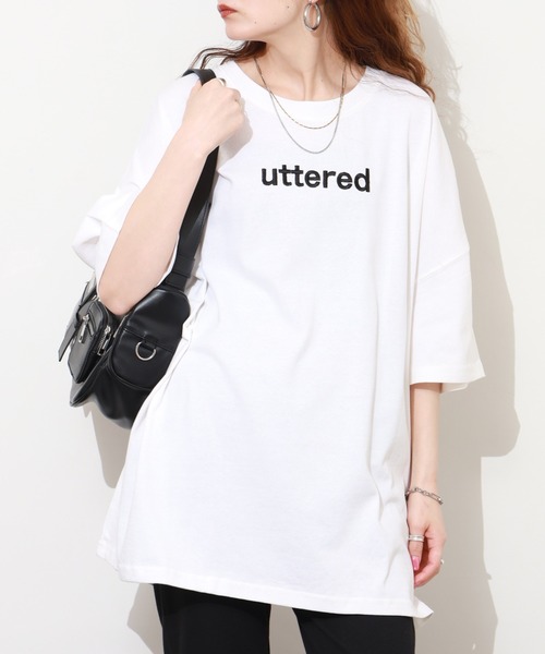 FUNALIVE(ファンアライブ)の「胸元刺繍ロゴ オーバーサイズ BIGTシャツ チュニック トップス 半端袖(Tシャツ/カットソー・レディース・ホワイト/カーキ/ブラック・L)」の11枚目の写真