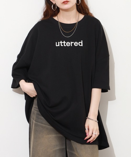 FUNALIVE(ファンアライブ)の「胸元刺繍ロゴ オーバーサイズ BIGTシャツ チュニック トップス 半端袖(Tシャツ/カットソー・レディース・ホワイト/カーキ/ブラック・L)」の16枚目の写真