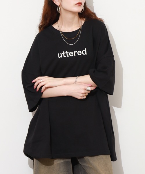 FUNALIVE(ファンアライブ)の「胸元刺繍ロゴ オーバーサイズ BIGTシャツ チュニック トップス 半端袖(Tシャツ/カットソー・レディース・ホワイト/カーキ/ブラック・L)」の19枚目の写真
