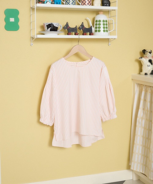 meeny miny(ミーニーマイニー)の「【メゾンテリア】ストライプブラウス(シャツ/ブラウス・レディース・ピンク/ブルー・S-M/M-L)」の9枚目の写真
