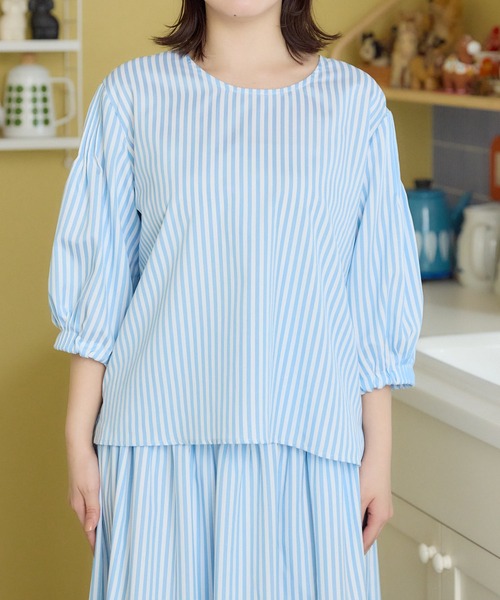 meeny miny(ミーニーマイニー)の「【メゾンテリア】ストライプブラウス(シャツ/ブラウス・レディース・ピンク/ブルー・S-M/M-L)」の16枚目の写真