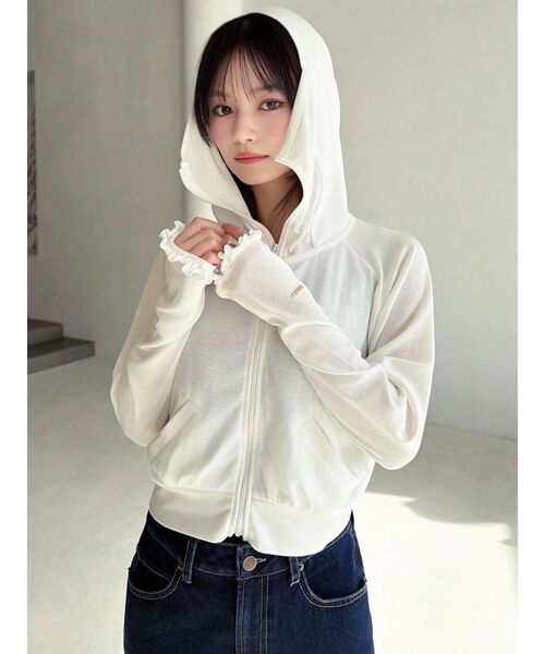 RESEXXY(リゼクシー)の「【UVカット】ベーシックパーカー(Tシャツ/カットソー・レディース・ブラック/ピンク/ホワイト/ブルー・FREE)」の13枚目の写真