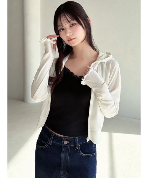 RESEXXY(リゼクシー)の「【UVカット】ベーシックパーカー(Tシャツ/カットソー・レディース・ブラック/ピンク/ホワイト/ブルー・FREE)」の15枚目の写真