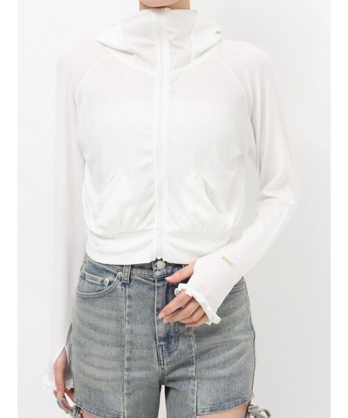RESEXXY(リゼクシー)の「【UVカット】ベーシックパーカー(Tシャツ/カットソー・レディース・ブラック/ピンク/ホワイト/ブルー・FREE)」の11枚目の写真