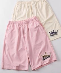 JUNGLE STORM（ジャングルストーム）の「【82】総柄ワッペンロゴ クラウンワッペン カーシブロゴ ショートパンツ/ハーフパンツ/ユニセックス/レディース/メンズ【セットアップ可能】（その他パンツ）」