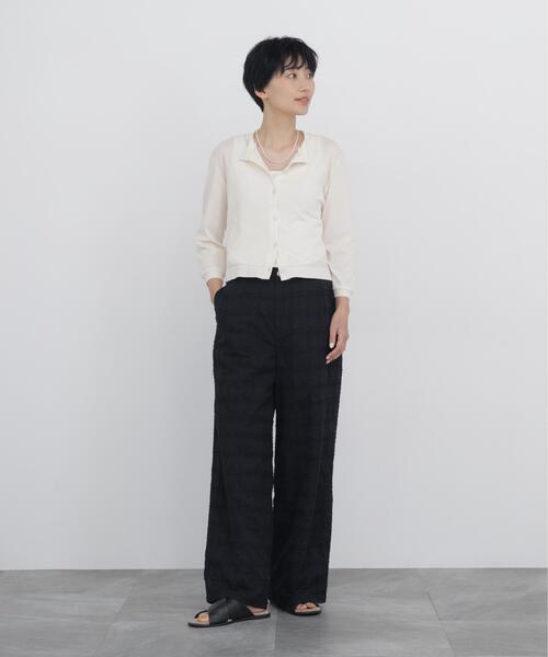 human woman(ヒューマンウーマン)の「◆【ウォッシャブル】フィンリーフライスカットソーカーディガン(カーディガン/ボレロ・レディース・ネイビー/レッド/ホワイト系その他・MEDIUM)」の8枚目の写真