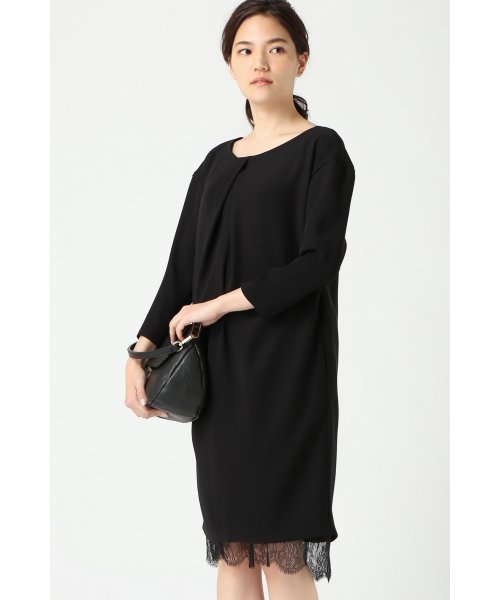 FIGARO Paris（フィガロパリ）の「◇レース付き コクーンワンピース◆（ワンピース・レディース・ブラック/ベージュ系その他・38/36）」の2枚目の写真