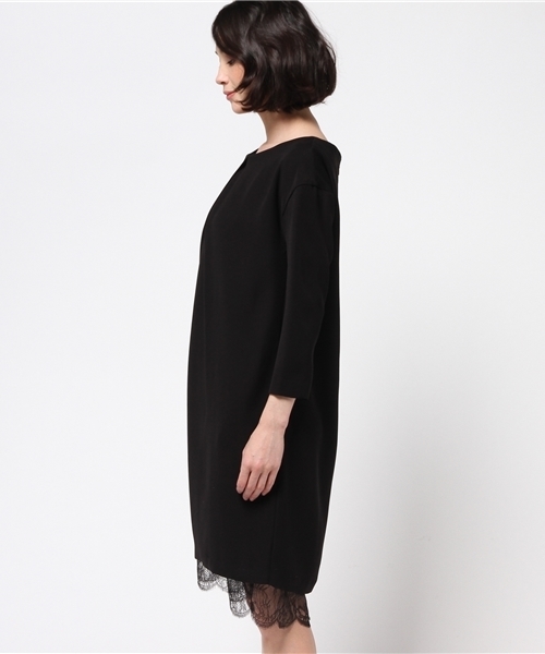 FIGARO Paris（フィガロパリ）の「◇レース付き コクーンワンピース◆（ワンピース・レディース・ブラック/ベージュ系その他・38/36）」の4枚目の写真