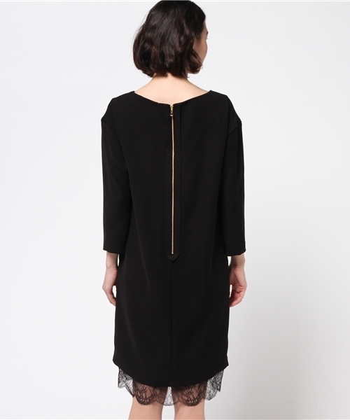 FIGARO Paris（フィガロパリ）の「◇レース付き コクーンワンピース◆（ワンピース・レディース・ブラック/ベージュ系その他・38/36）」の5枚目の写真