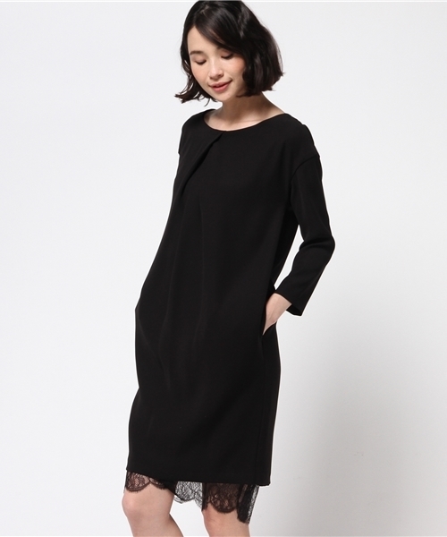 FIGARO Paris（フィガロパリ）の「◇レース付き コクーンワンピース◆（ワンピース・レディース・ブラック/ベージュ系その他・38/36）」の16枚目の写真