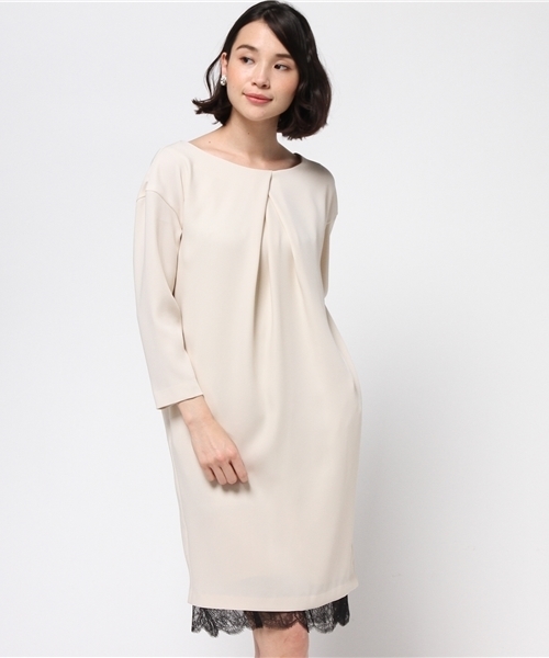 FIGARO Paris（フィガロパリ）の「◇レース付き コクーンワンピース◆（ワンピース・レディース・ブラック/ベージュ系その他・38/36）」の15枚目の写真