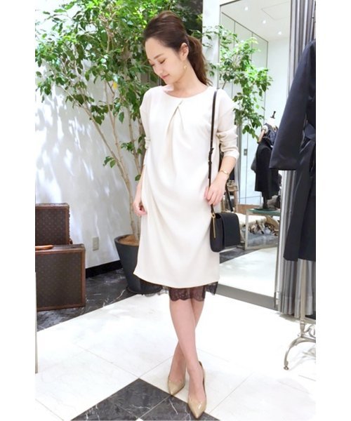 FIGARO Paris（フィガロパリ）の「◇レース付き コクーンワンピース◆（ワンピース・レディース・ブラック/ベージュ系その他・38/36）」の13枚目の写真