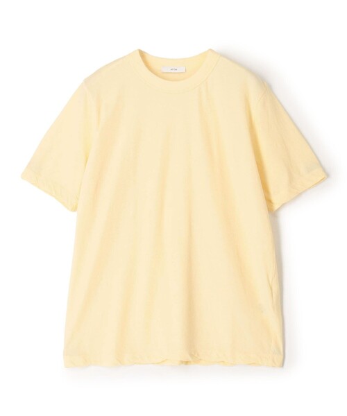 ATON(エイトン)の「ATON FRESCA SINGLE JERSEY STANDARD ハーフスリーブプルオーバー(Tシャツ/カットソー・レディース・ライトイエロー/ライトブルー・1)」の2枚目の写真