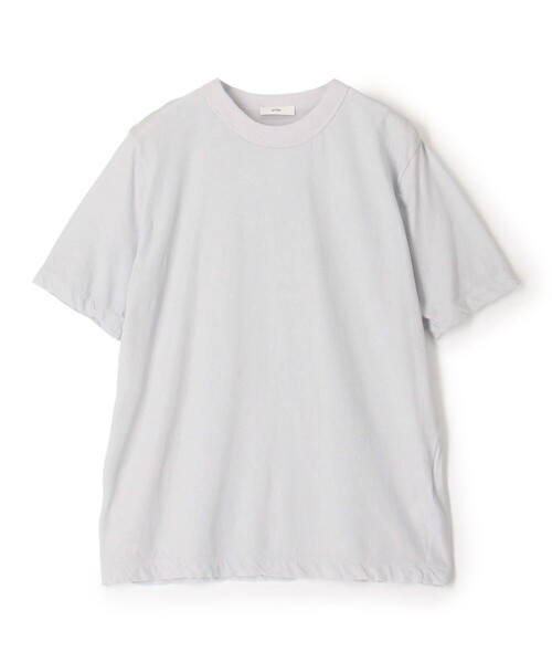 ATON(エイトン)の「ATON FRESCA SINGLE JERSEY STANDARD ハーフスリーブプルオーバー(Tシャツ/カットソー・レディース・ライトイエロー/ライトブルー・1)」の1枚目の写真