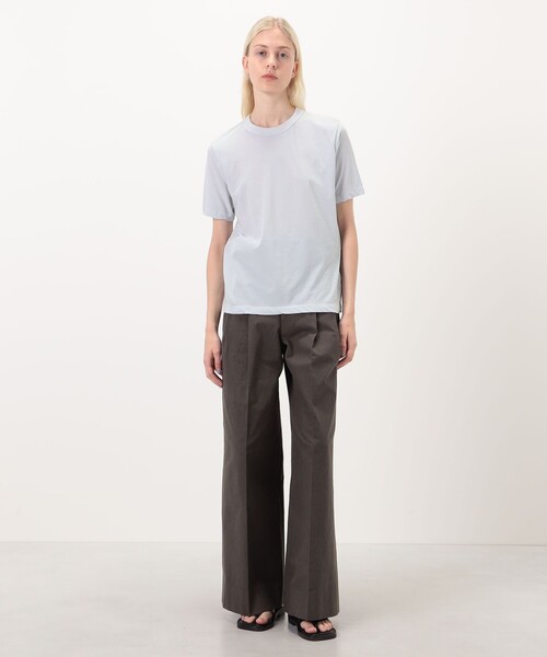 ATON(エイトン)の「ATON FRESCA SINGLE JERSEY STANDARD ハーフスリーブプルオーバー(Tシャツ/カットソー・レディース・ライトイエロー/ライトブルー・1)」の3枚目の写真