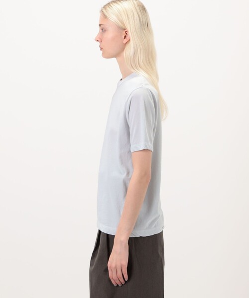 ATON(エイトン)の「ATON FRESCA SINGLE JERSEY STANDARD ハーフスリーブプルオーバー(Tシャツ/カットソー・レディース・ライトイエロー/ライトブルー・1)」の5枚目の写真