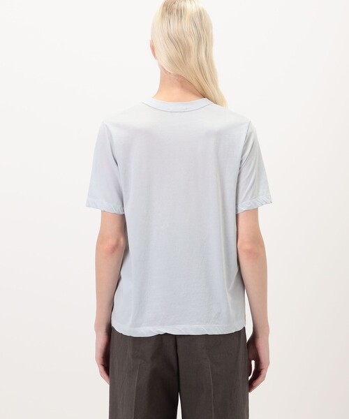 ATON(エイトン)の「ATON FRESCA SINGLE JERSEY STANDARD ハーフスリーブプルオーバー(Tシャツ/カットソー・レディース・ライトイエロー/ライトブルー・1)」の6枚目の写真
