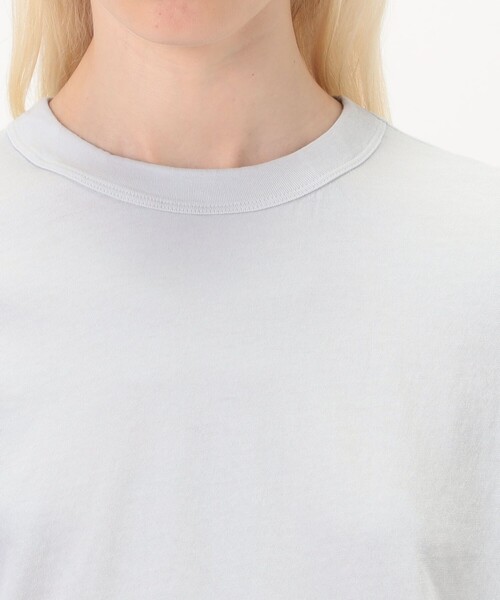 ATON(エイトン)の「ATON FRESCA SINGLE JERSEY STANDARD ハーフスリーブプルオーバー(Tシャツ/カットソー・レディース・ライトイエロー/ライトブルー・1)」の7枚目の写真