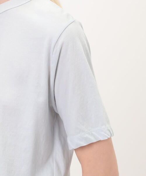 ATON(エイトン)の「ATON FRESCA SINGLE JERSEY STANDARD ハーフスリーブプルオーバー(Tシャツ/カットソー・レディース・ライトイエロー/ライトブルー・1)」の9枚目の写真