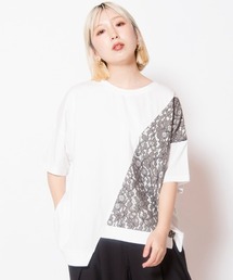 レース切替Tシャツ