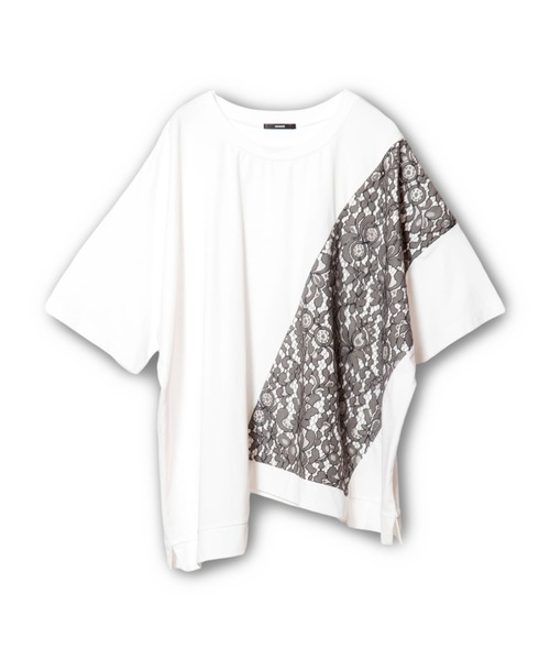 OSMOSIS(オズモーシス)の「レース切替Tシャツ(Tシャツ/カットソー・レディース・ネイビー/ホワイト/ブラック・ONE SIZE)」の13枚目の写真