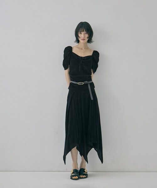 FETICO(フェティコ)の「【FETICO/フェティコ】《STUDIOUS別注》VELOUR TEE/ベロアT(Tシャツ/カットソー・レディース・ブラック/ブラウン・FREE)」の6枚目の写真